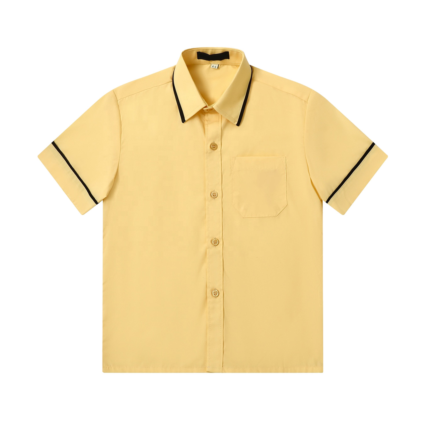 Boys Customized Yellow Shorts Sleeve Shirt
