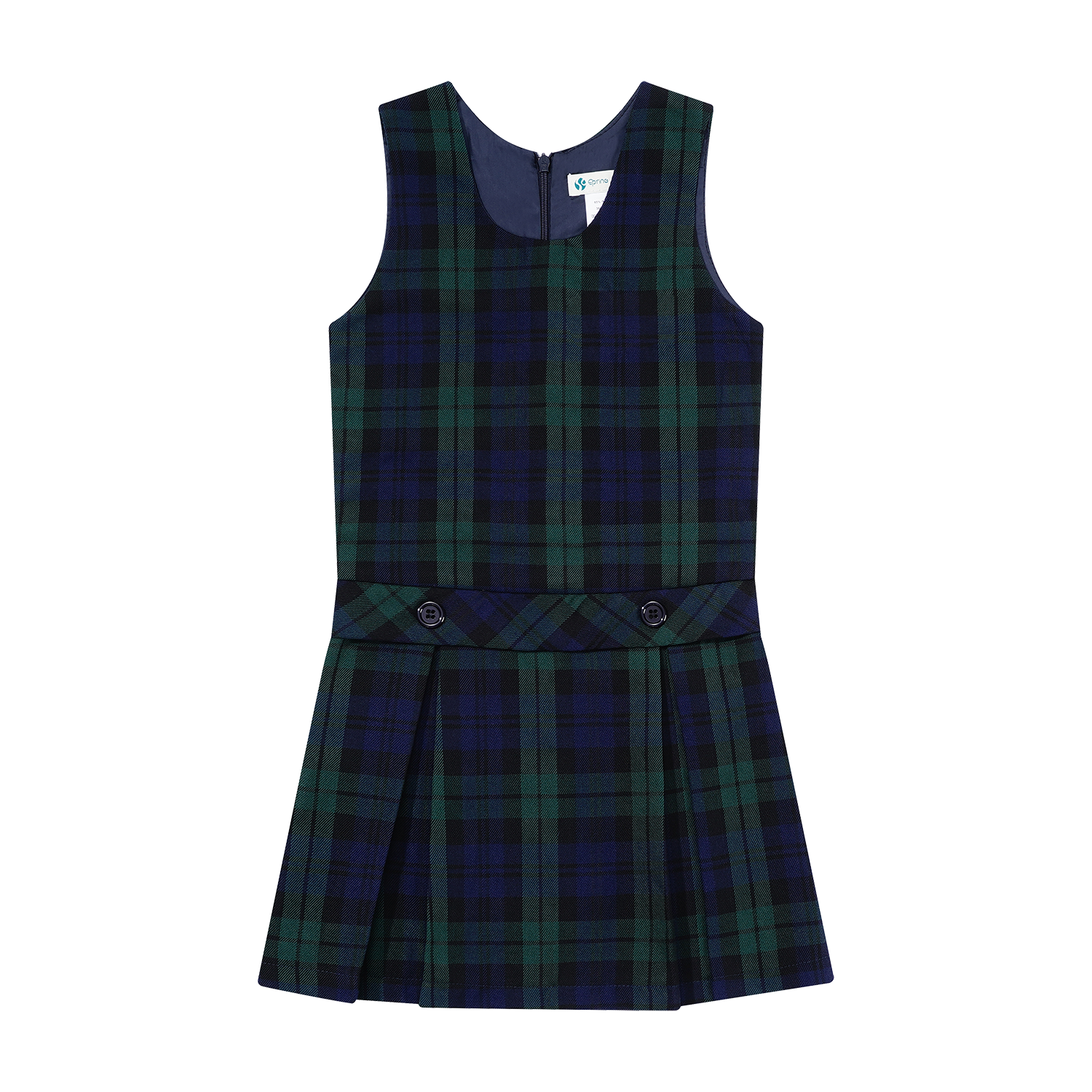 Girls Two Pleat Pinafore With Lining